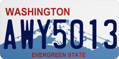 WA license plate AWY5013