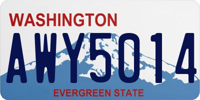 WA license plate AWY5014