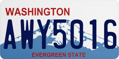 WA license plate AWY5016