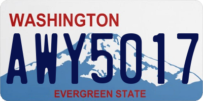 WA license plate AWY5017