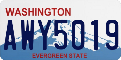 WA license plate AWY5019