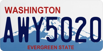 WA license plate AWY5020