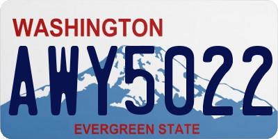 WA license plate AWY5022