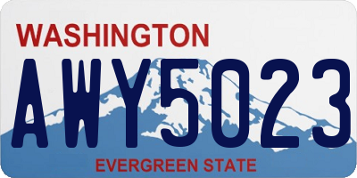 WA license plate AWY5023