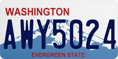 WA license plate AWY5024