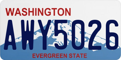 WA license plate AWY5026