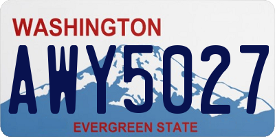 WA license plate AWY5027