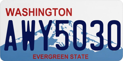 WA license plate AWY5030