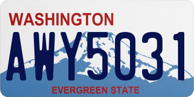 WA license plate AWY5031