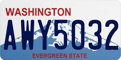 WA license plate AWY5032