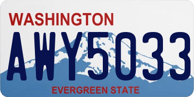 WA license plate AWY5033