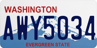 WA license plate AWY5034