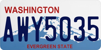 WA license plate AWY5035