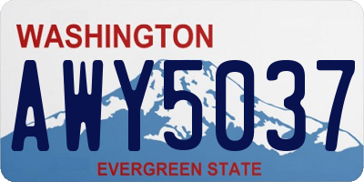 WA license plate AWY5037