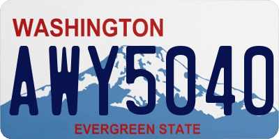 WA license plate AWY5040