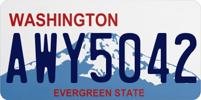 WA license plate AWY5042