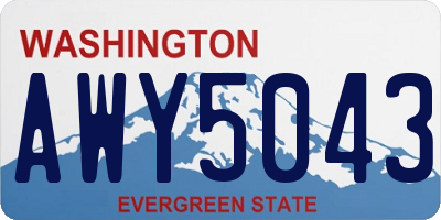 WA license plate AWY5043