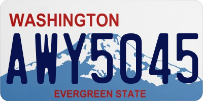 WA license plate AWY5045