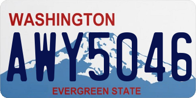 WA license plate AWY5046
