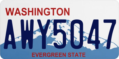 WA license plate AWY5047