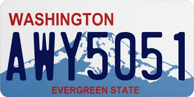 WA license plate AWY5051
