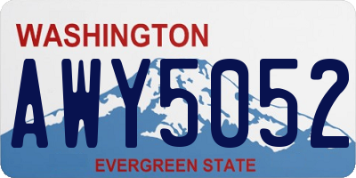 WA license plate AWY5052
