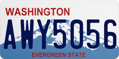 WA license plate AWY5056