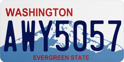 WA license plate AWY5057