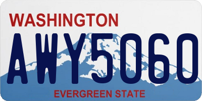 WA license plate AWY5060