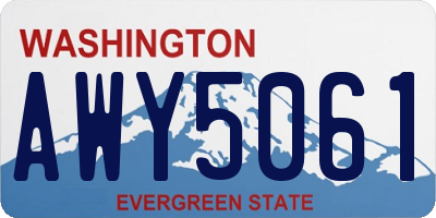 WA license plate AWY5061