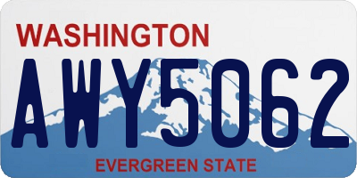 WA license plate AWY5062