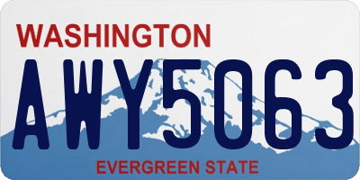 WA license plate AWY5063