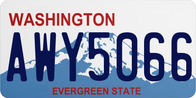 WA license plate AWY5066