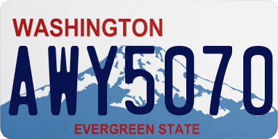 WA license plate AWY5070