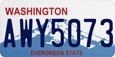 WA license plate AWY5073