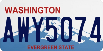 WA license plate AWY5074