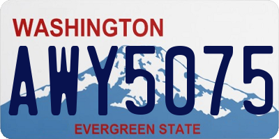 WA license plate AWY5075