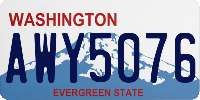 WA license plate AWY5076