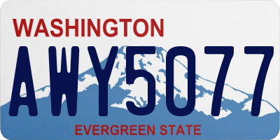 WA license plate AWY5077