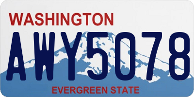 WA license plate AWY5078
