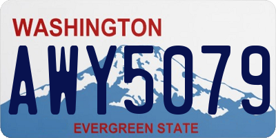 WA license plate AWY5079