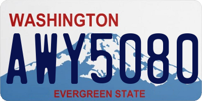 WA license plate AWY5080
