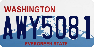 WA license plate AWY5081