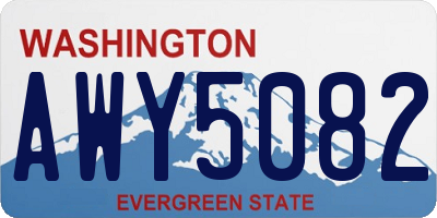 WA license plate AWY5082