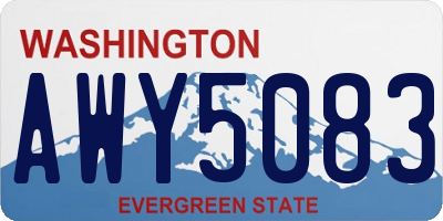WA license plate AWY5083