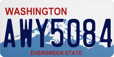 WA license plate AWY5084
