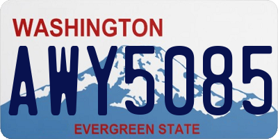 WA license plate AWY5085