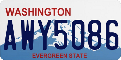 WA license plate AWY5086