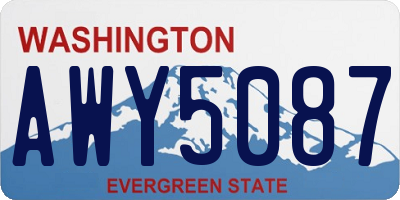 WA license plate AWY5087