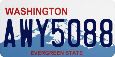 WA license plate AWY5088